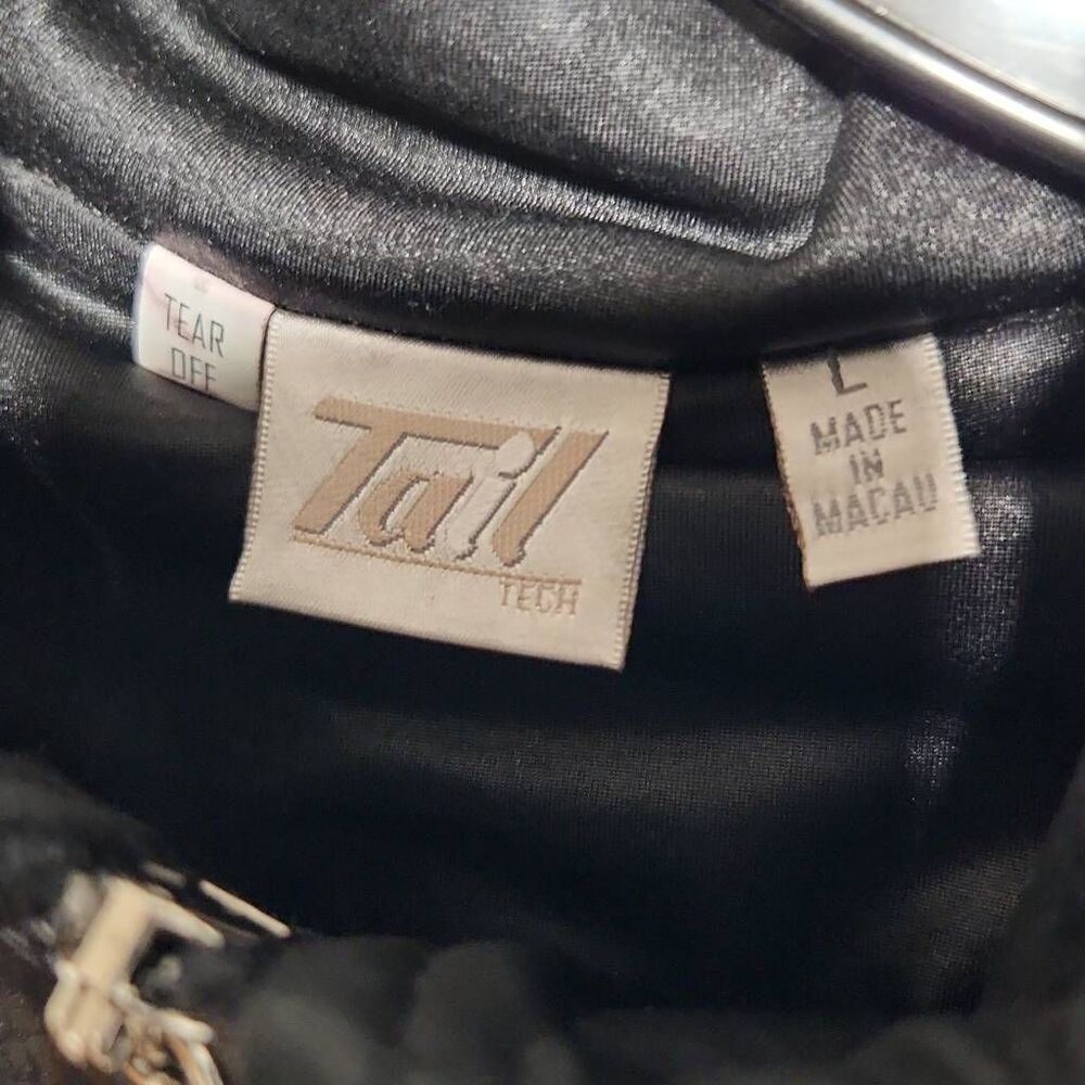 Vintage Tail Tech Women's Size Large Black Faux Leather Crocodile Print Jacket - Picture 3 of 13